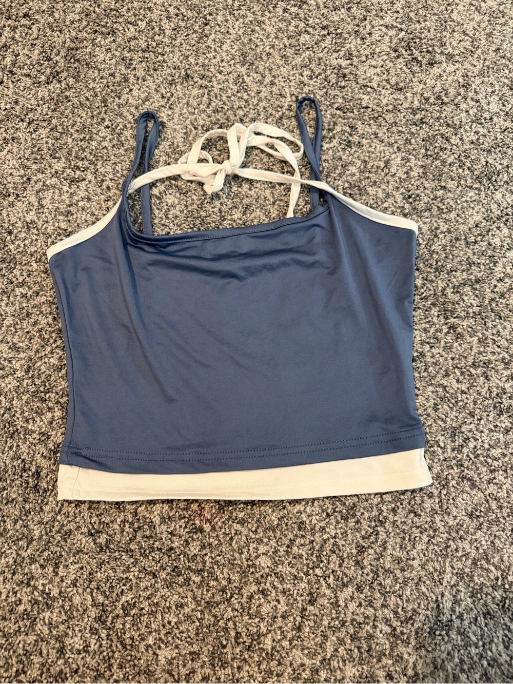 Blue and White Tank Top — Sleeveless Crop Tank
